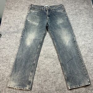 Lee Relaxed Fit Straight Leg Jeans Mens 36x32 Blue Denim Cotton Casual Mid Rise